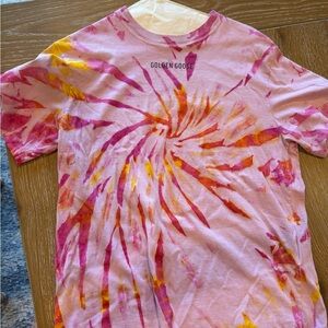Golden Goose Swirl Tee - Pink and Yellow